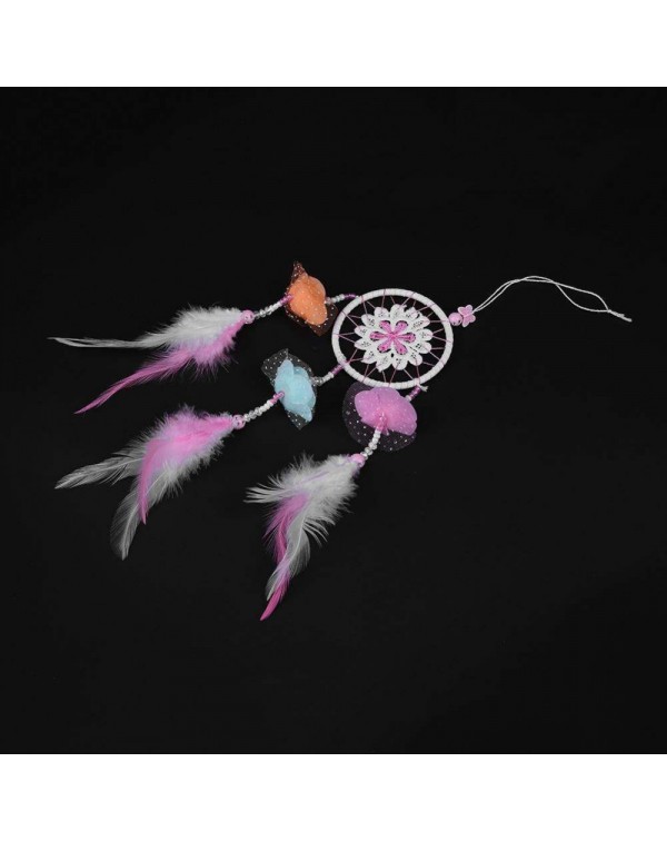 Dreamy Pink Feather Dream Catcher Net Bead Dreamcatcher Home Car Decoration