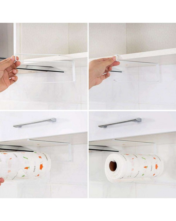 Kitchen Cabinet Door Rack Toilet Paper Towel Shelf Household Organizer