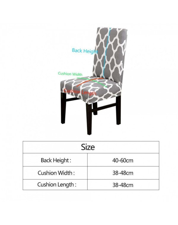 1/4/6pcs Digital Print Elastic Thin Chair Cover Stretch Seat Case Slipcover