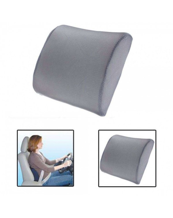 Memory Foam Lumbar Back Support Cushion Pillow for Home Car Auto Seat Gray