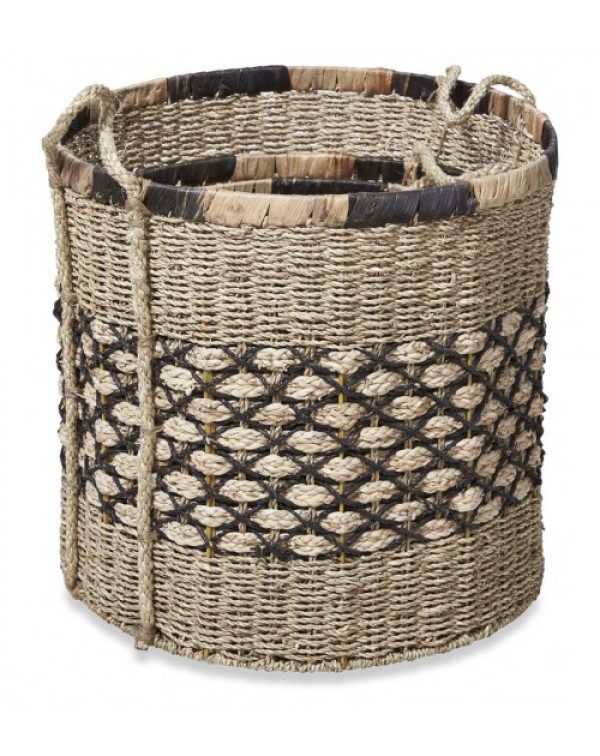 3 Piece Round Ecuador Water Hyacinth Basket Set