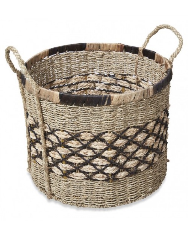 3 Piece Round Ecuador Water Hyacinth Basket Set