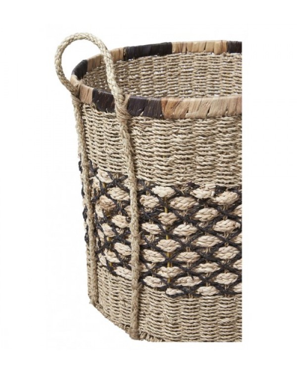 3 Piece Round Ecuador Water Hyacinth Basket Set