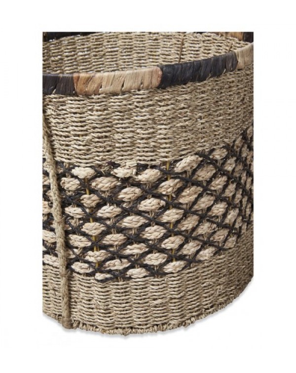 3 Piece Round Ecuador Water Hyacinth Basket Set