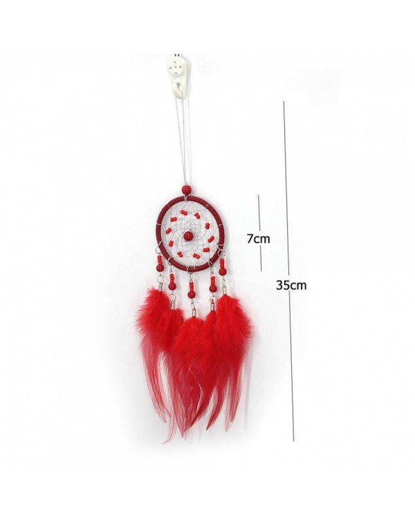 Red Feathers Handmade Dreamcatcher Dream Catcher Net Home Wedding Decor