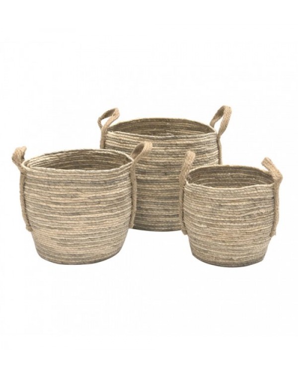 3 Piece Bulbous Side Corn Basket Set