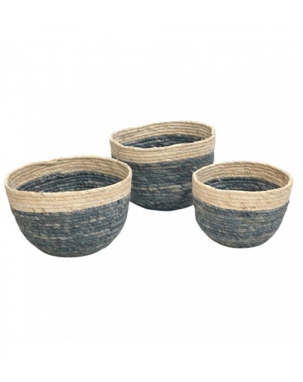 3 Piece Round Base Corn Basket Set