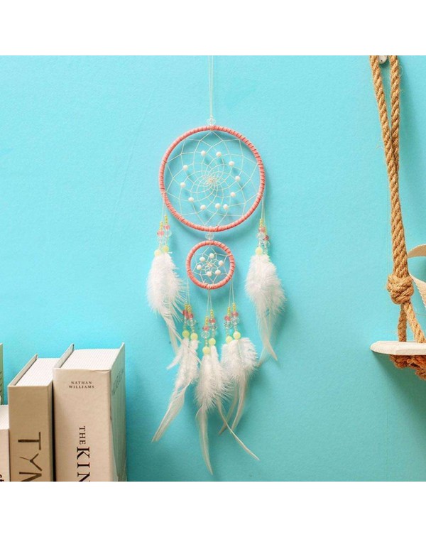 Windbell Feather Dream Catcher Net Beads Dreamcatcher Crafts Home Car Decor