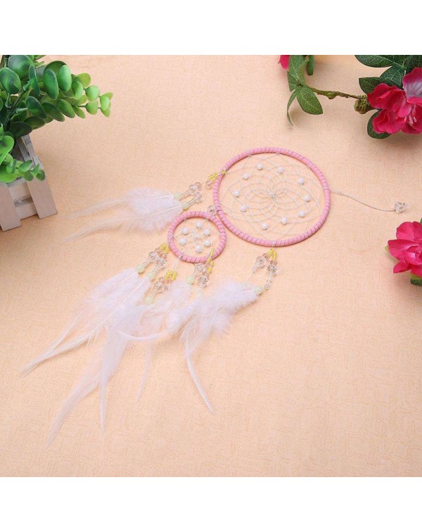 Windbell Feather Dream Catcher Net Beads Dreamcatcher Crafts Home Car Decor