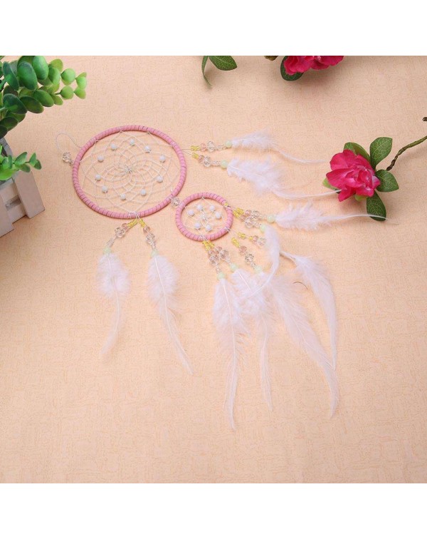 Windbell Feather Dream Catcher Net Beads Dreamcatcher Crafts Home Car Decor