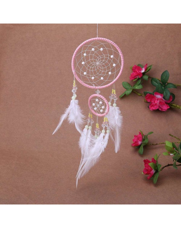 Windbell Feather Dream Catcher Net Beads Dreamcatcher Crafts Home Car Decor