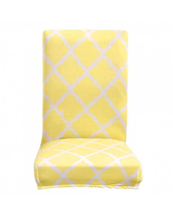 Printing Stretch Chair Cover Elastic Slipcover Hotel Home Decoration Yellow