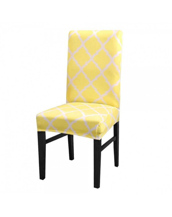 Printing Stretch Chair Cover Elastic Slipcover Hotel Home Decoration Yellow