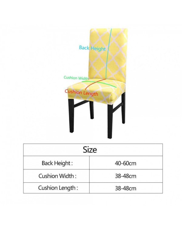 Printing Stretch Chair Cover Elastic Slipcover Hotel Home Decoration Yellow