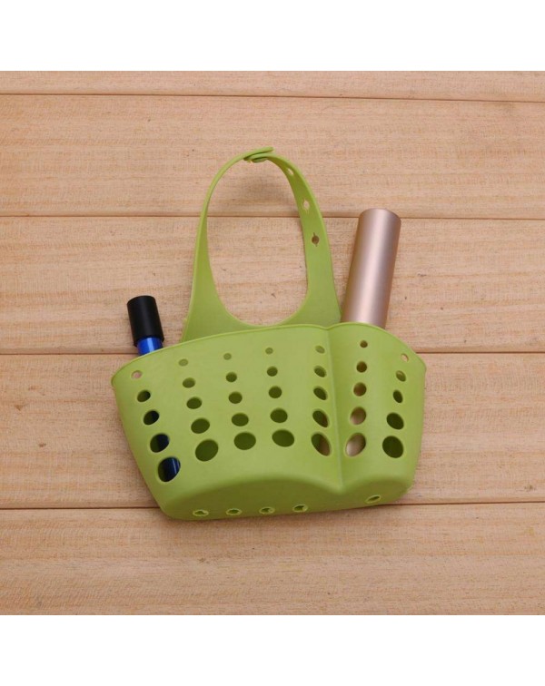 Housing Kitchen Shelves Rack Kitchen Sponge Holder Storage Basket(Green)