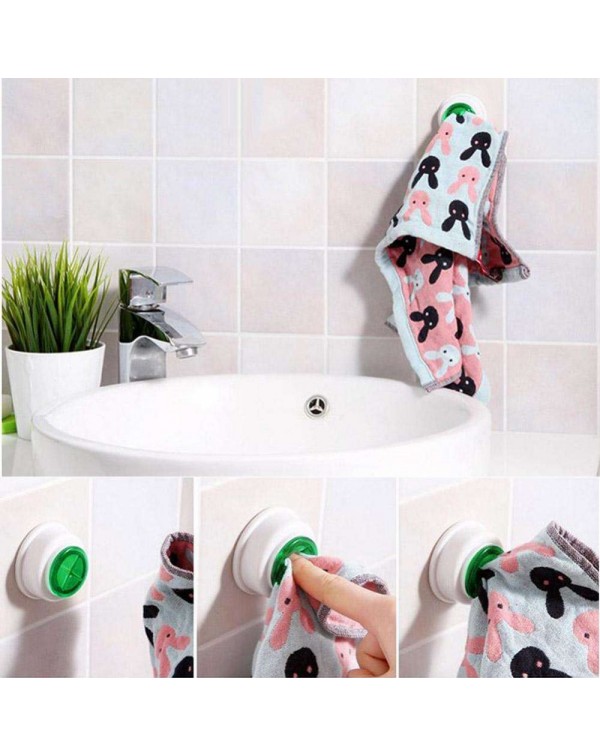 Creative Self-Adhesive Multi Use Cloth Clip Towel Clip Towel Hook(Green)