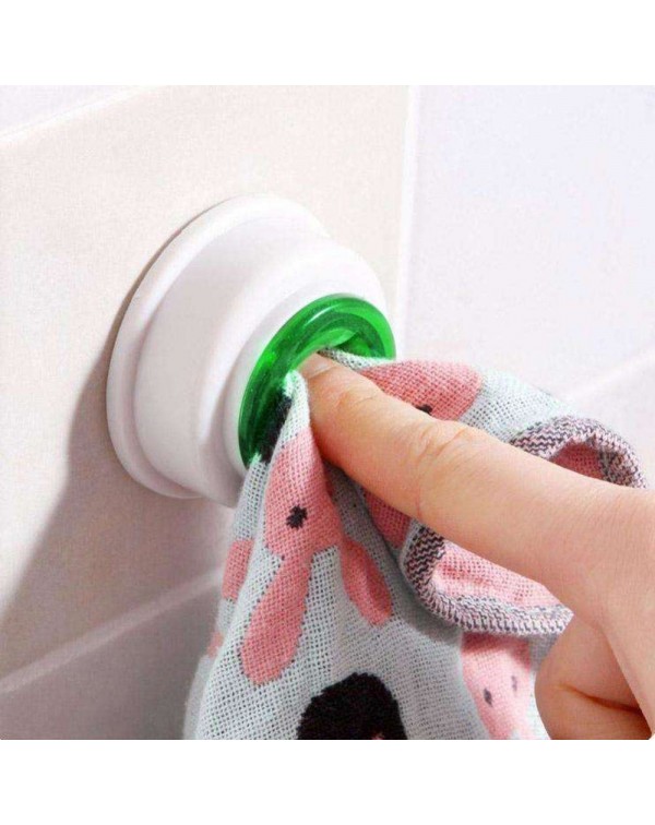 Creative Self-Adhesive Multi Use Cloth Clip Towel Clip Towel Hook(Green)