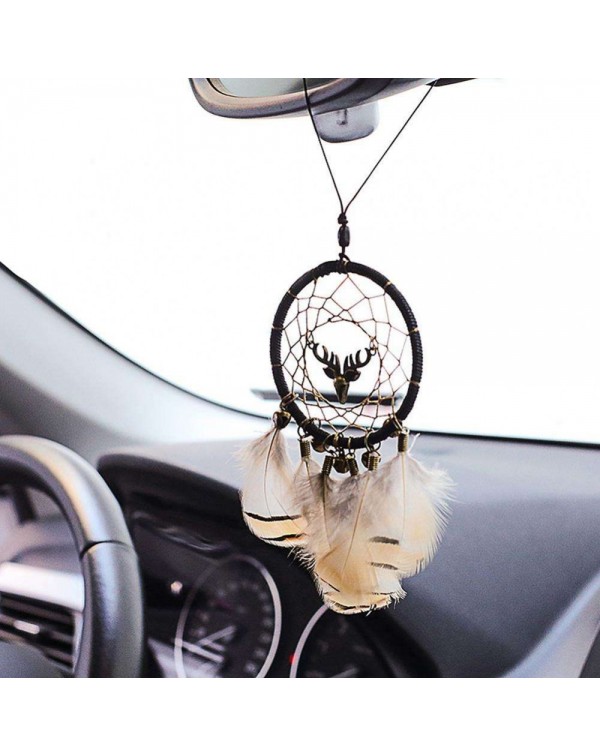 Deer Craft Dreamcatcher Handmade Dream Catcher Net Wall Car Hanging Decor(A)