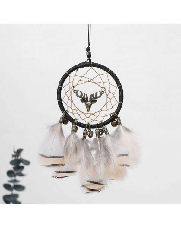 Deer Craft Dreamcatcher Handmade Dream Catcher Net Wall Car Hanging Decor(A)