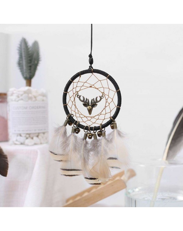 Deer Craft Dreamcatcher Handmade Dream Catcher Net Wall Car Hanging Decor(A)