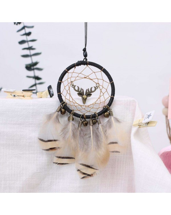 Deer Craft Dreamcatcher Handmade Dream Catcher Net Wall Car Hanging Decor(A)