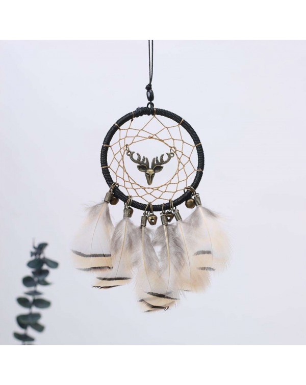 Deer Craft Dreamcatcher Handmade Dream Catcher Net Wall Car Hanging Decor(A)