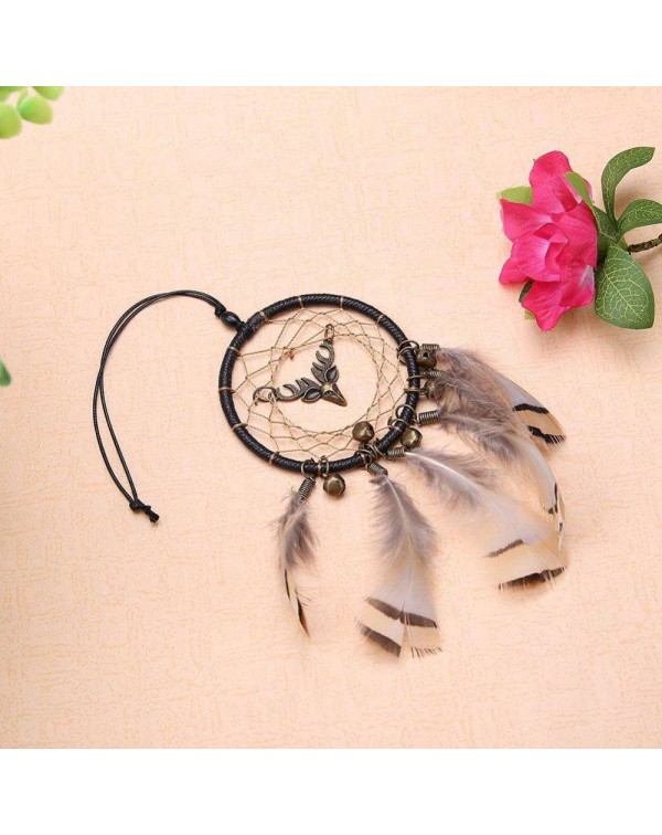 Deer Craft Dreamcatcher Handmade Dream Catcher Net Wall Car Hanging Decor(A)