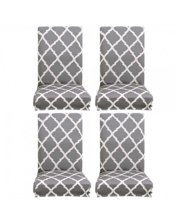 Printing Stretch Chair Cover Elastic Slipcover Hotel Home Decoration Grey