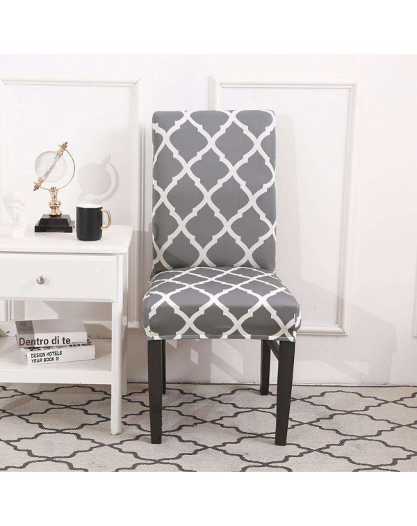 Printing Stretch Chair Cover Elastic Slipcover Hotel Home Decoration Grey