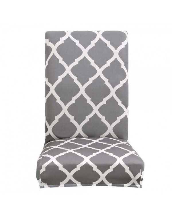 Printing Stretch Chair Cover Elastic Slipcover Hotel Home Decoration Grey