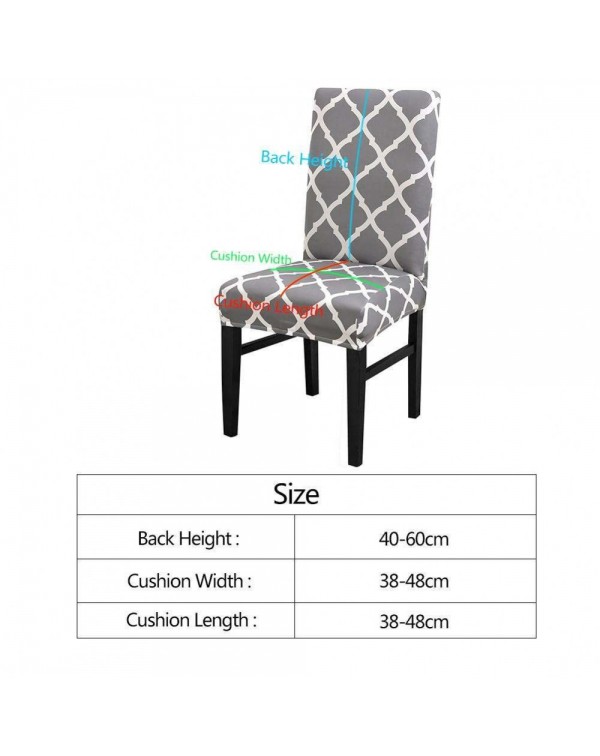 Printing Stretch Chair Cover Elastic Slipcover Hotel Home Decoration Grey