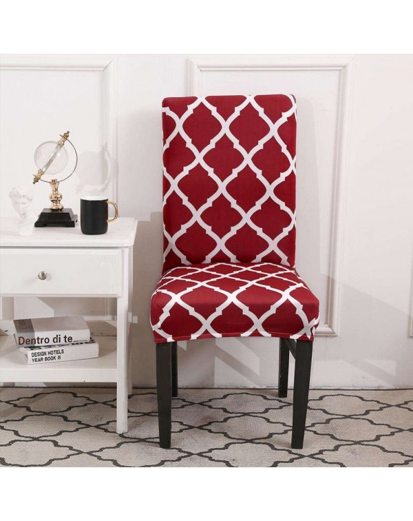 Stretch Geometry Print Modern Chair Cover Removable Hotel Party Slipcover