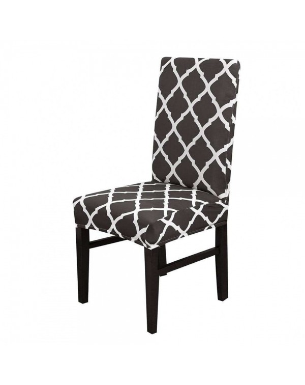 Printing Stretch Chair Cover Slipcover Banquet Hotel Home Decoration Black