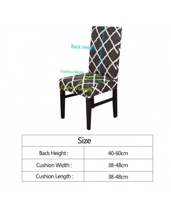 Printing Stretch Chair Cover Slipcover Banquet Hotel Home Decoration Black