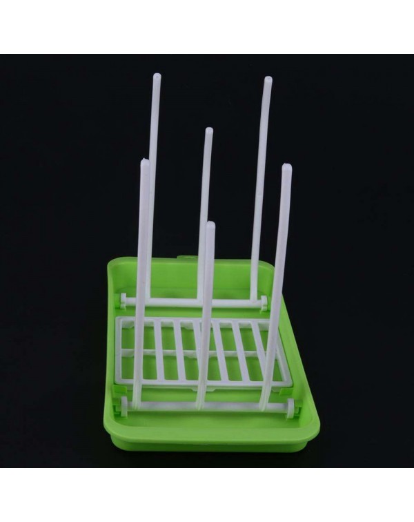 Folding Baby Feeding Bottle Drying Rack Hanging Cup Draining Rack(Green)