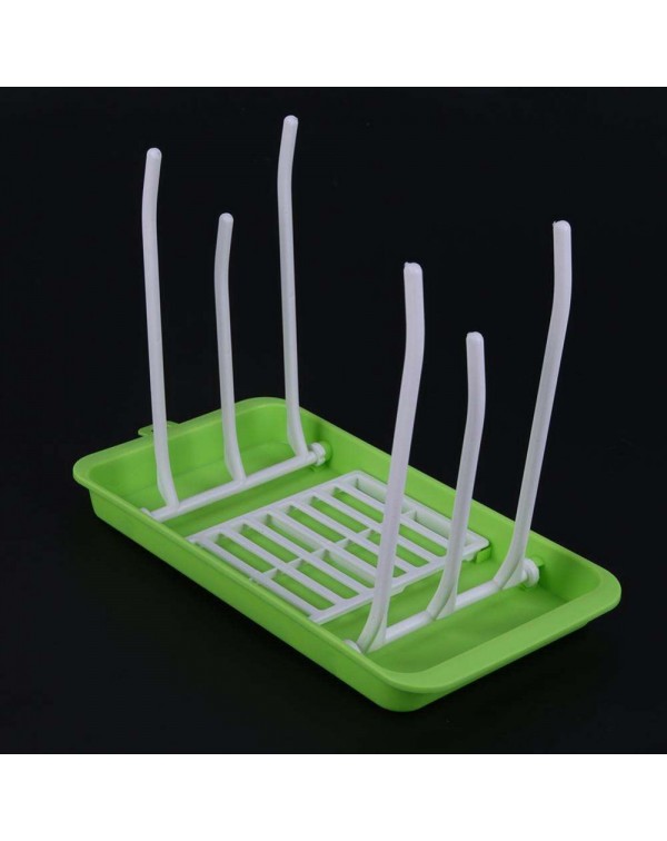 Folding Baby Feeding Bottle Drying Rack Hanging Cup Draining Rack(Green)