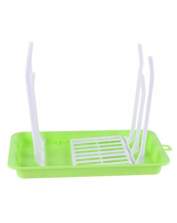 Folding Baby Feeding Bottle Drying Rack Hanging Cup Draining Rack(Green)