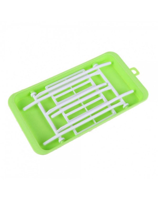 Folding Baby Feeding Bottle Drying Rack Hanging Cup Draining Rack(Green)