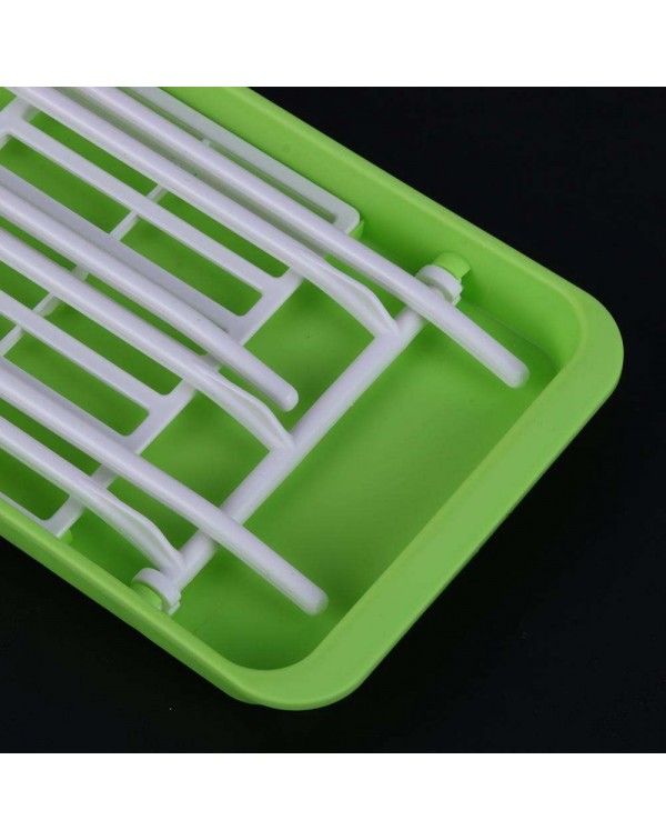 Folding Baby Feeding Bottle Drying Rack Hanging Cup Draining Rack(Green)