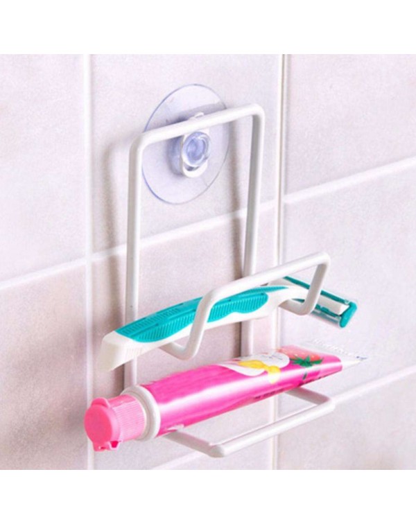 Simple Sponge Drain Rack Double-layer Sucker Kitchen Storage Holder(White)