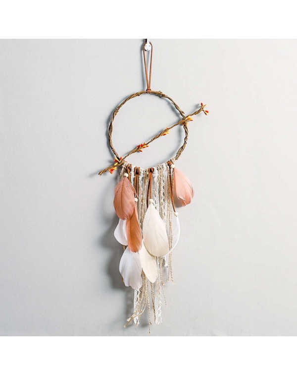 Feather Dream Catcher Car Pendant Home Romantic Wall Hanging Decor (A)