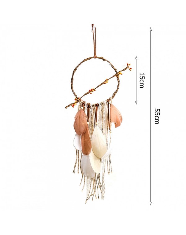 Feather Dream Catcher Car Pendant Home Romantic Wall Hanging Decor (A)