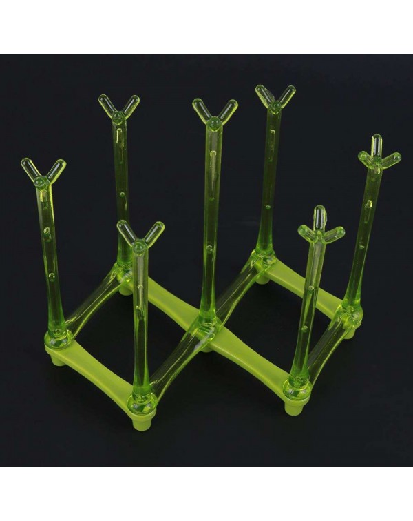 Glass Cup Bottle Drying Rack Drainer Shelf Holder Kitchen Organizer(Green)