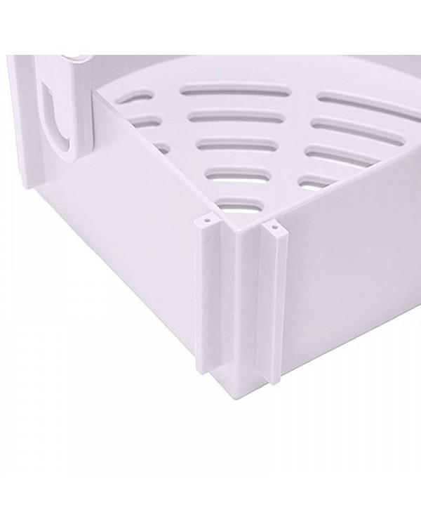 Sucker Corner Triangle Shelf Bathroom Kitchen Storage Rack White