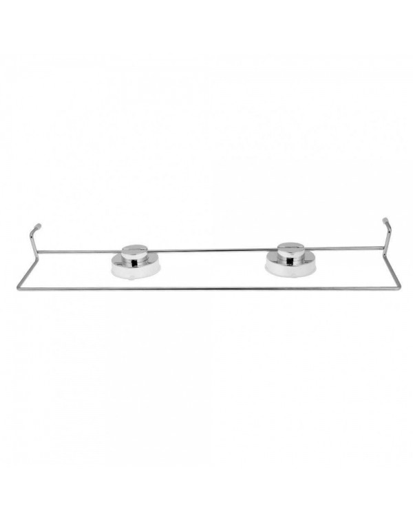 Double Stainless Steel Vacuum Suction Cup Bathroom Towel Shelf Bar Rack