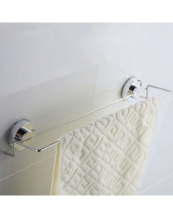 Double Stainless Steel Vacuum Suction Cup Bathroom Towel Shelf Bar Rack