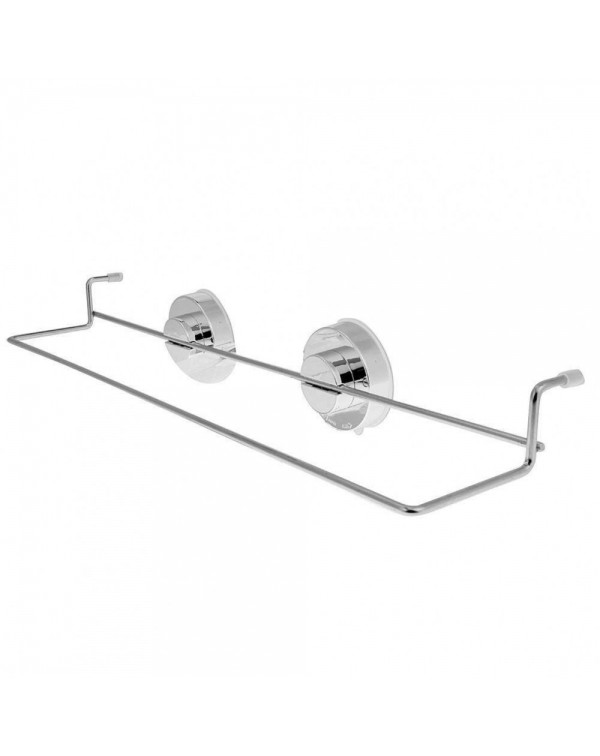 Double Stainless Steel Vacuum Suction Cup Bathroom Towel Shelf Bar Rack