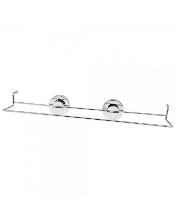 Double Stainless Steel Vacuum Suction Cup Bathroom Towel Shelf Bar Rack