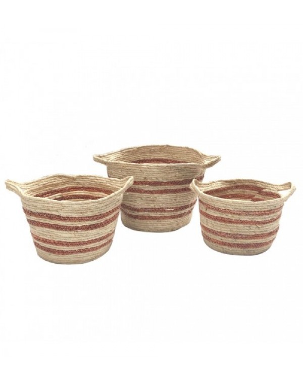 3 Piece Stripe Corn Basket Set