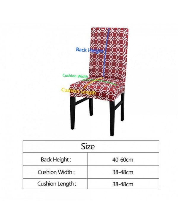 1/4/6pcs Village Stretch Chair Cover Print Elastic Thin Seat Case Slipcover